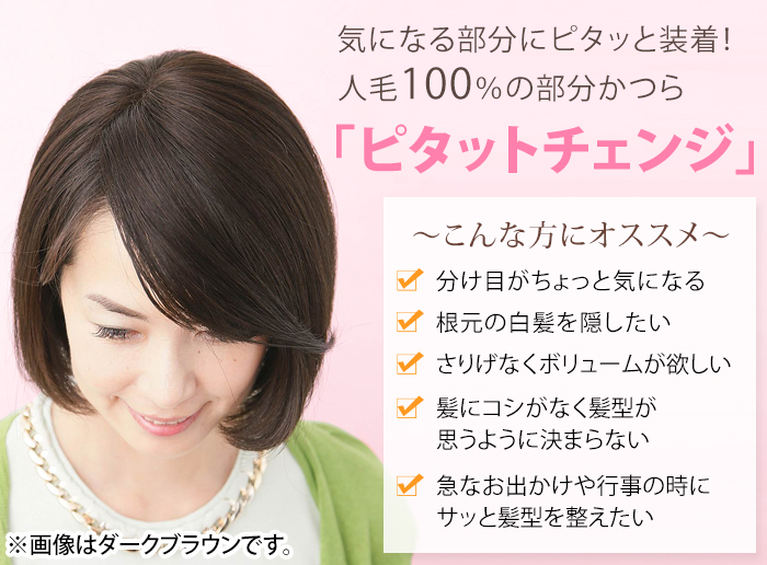 気になる部分にピタッと装着!人毛100%の部分かつら「ピタットチェンジ」