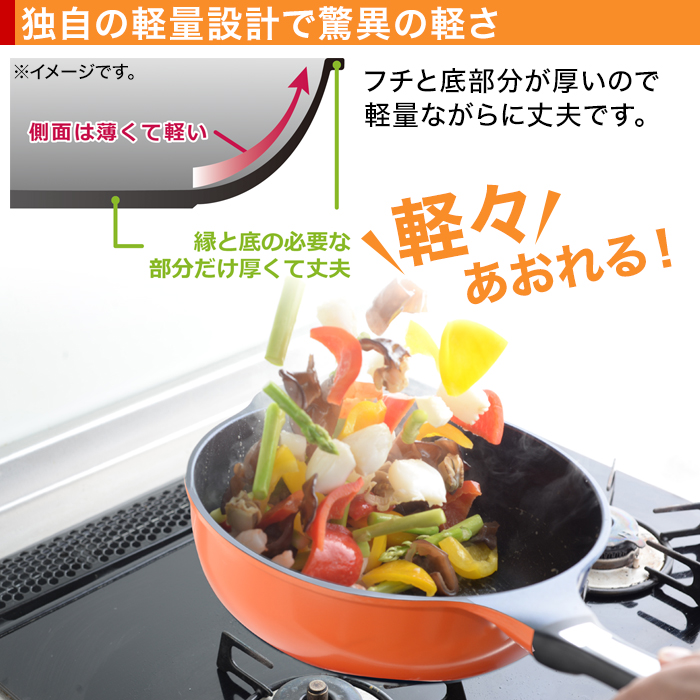 ■独自の軽量設計で驚異の軽さ!フチと底部分が厚いので軽量ながらに丈夫です。
