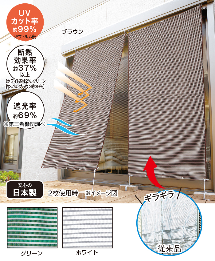 お洒落な遮熱アルミすだれ S字フック付 テレビショッピングのropping