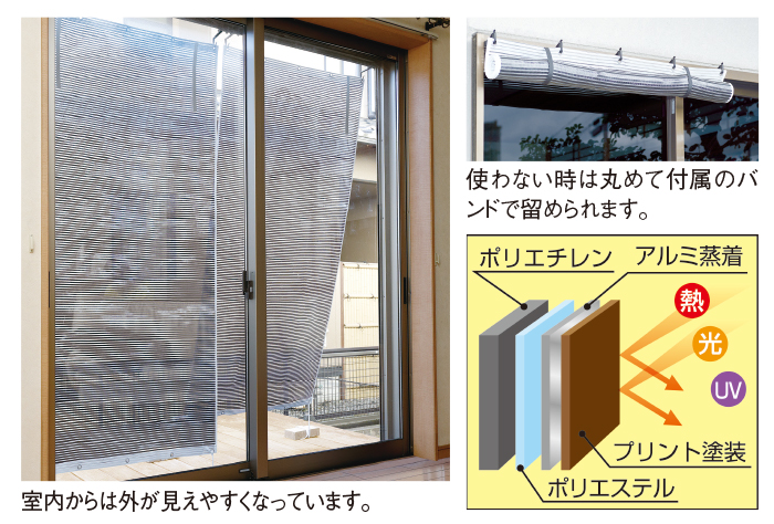 お洒落な遮熱アルミすだれ S字フック付 テレビショッピングのropping