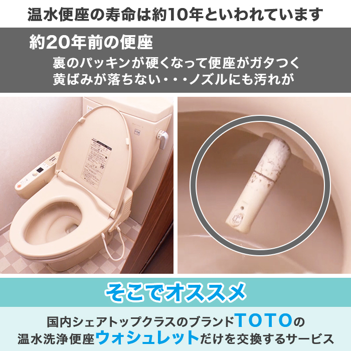 TOTO ウォシュレット交換サービス(標準工事費込) | 999-110955 | 【公式】テレビショッピングの