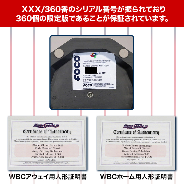 大谷翔平2023 WBC公式日本代表バブルヘッド人形 特製フレーム(2体)セット |