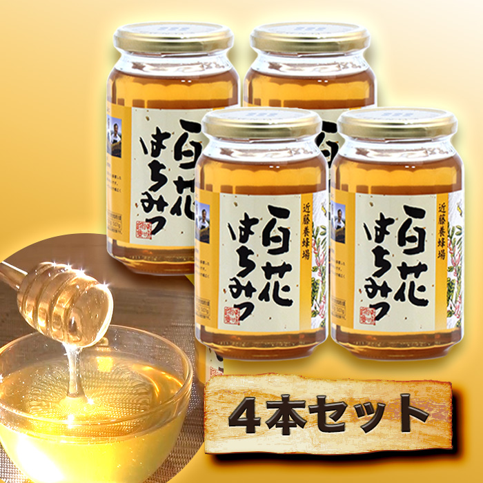 送料無料 近藤養蜂場 国産百花はちみつ 4本セット | 999-111984 | 【公式 調味料・料理の素・油