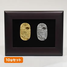 純金純プラチナ フクロウ小判 10gセット