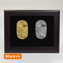 純金純プラチナ フクロウ小判 30gセット