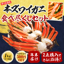 【年末届】 ボイル本ズワイガニ脚肉 食べ尽くしセット 1kg