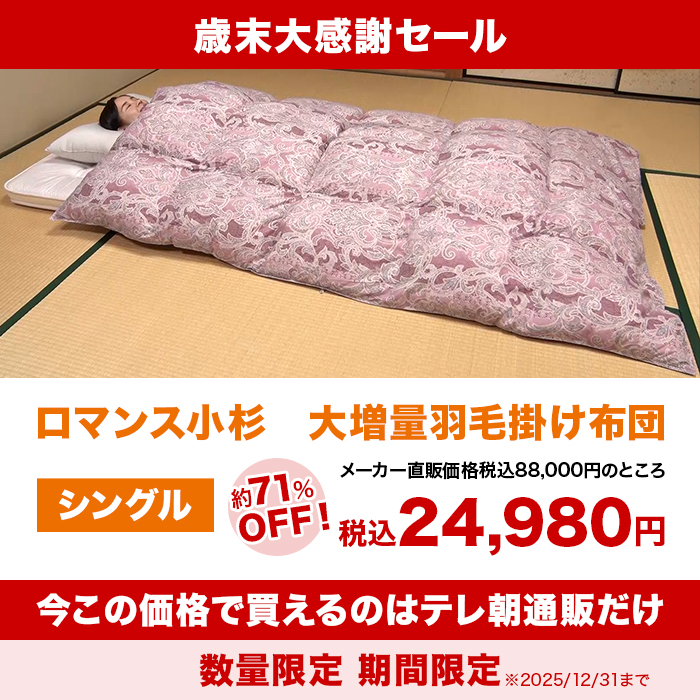 ロマンス小杉 大増量羽毛掛け布団 シングル | 999-112241 | 【公式