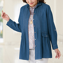 柔らかデニムデザインジャケット