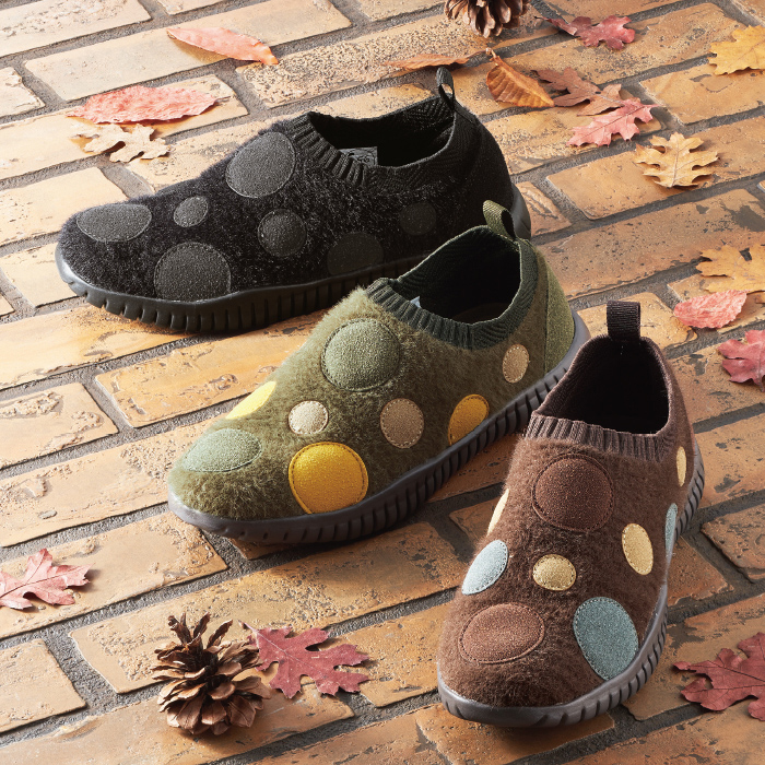 新感覚シューズ ゴムゴム ドット柄 テレビショッピングのropping