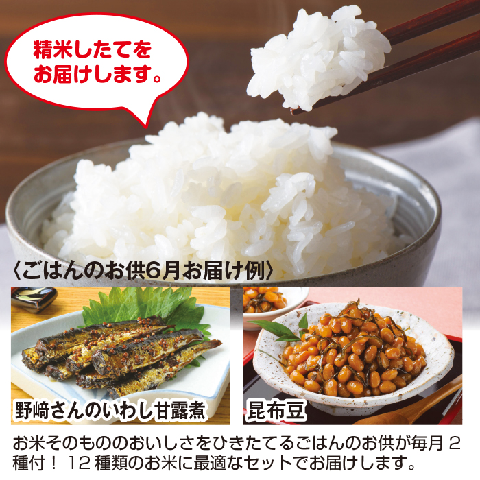米どころ新潟のお米頒布会『毎月お米3kg+ごはんのお供2種のセット』　【公式】テレビショッピングのRopping（ロッピング）