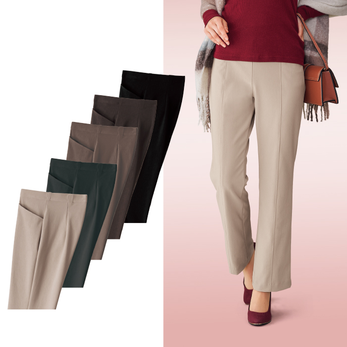 スラリエ センターシームスリムストレート美脚パンツ | 999-305448