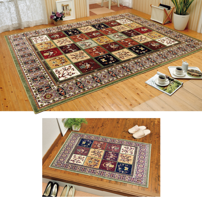 ベルギー製 多色織高級シルクタッチカーペット マットM 60×90cm | 999-