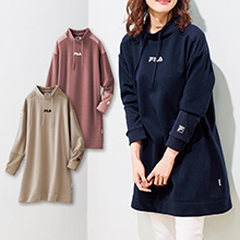 ＜FILA＞異素材使いハイネックチュニック