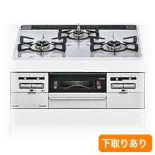 リンナイ ビルトインガスコンロ取替サービス(標準工事費込み) センス(パールクリスタル)60cm水無しグリル・両面焼き 下取りあり