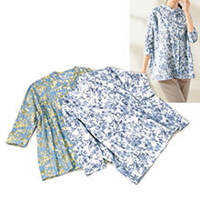 リップル花柄プリントブラウス リップル花柄プリントブラウス