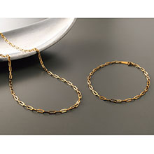 18金 ペーパークリップチェーンブレスレット 18cm 18金 ペーパークリップチェーンブレスレット 18cm