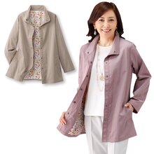 ワッシャー素材裏プリントブルゾン ワッシャー素材裏プリントブルゾン