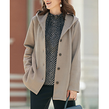 フード付ジャカードカットソージャケット フード付ジャカードカットソージャケット