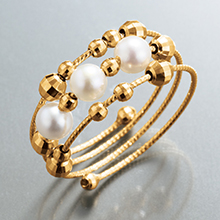 18金 アコヤ真珠フリーサイズリング