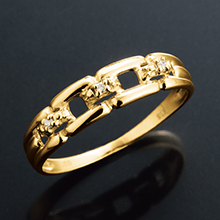 18金ダイヤ3石デザインリング 18金ダイヤ3石デザインリング