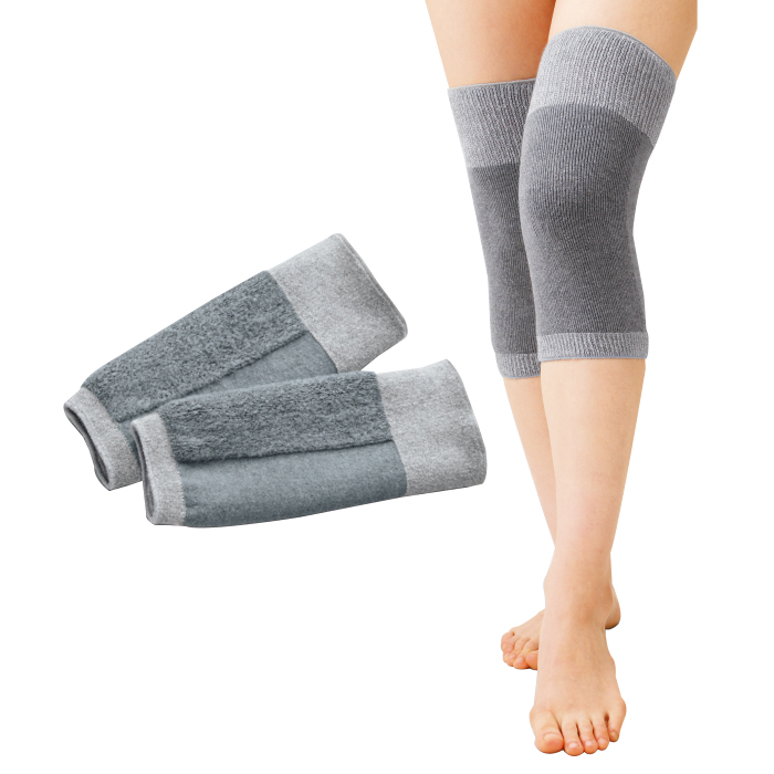 国産ふわふわ備長炭サポーターひざ用ショート2枚組 | 999-308415