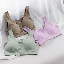 肌にやさしい綿100%前開きブラ同サイズ3色組 肌にやさしい綿100%前開きブラ同サイズ3色組