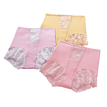 腰まですっぽりレース付ショーツ同サイズ3色組 腰まですっぽりレース付ショーツ同サイズ3色組