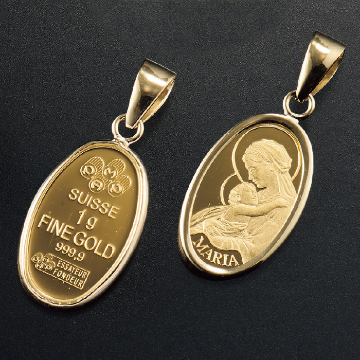 純金1gマリアオーバルメダルペンダントトップ | 999-308549 | 【公式