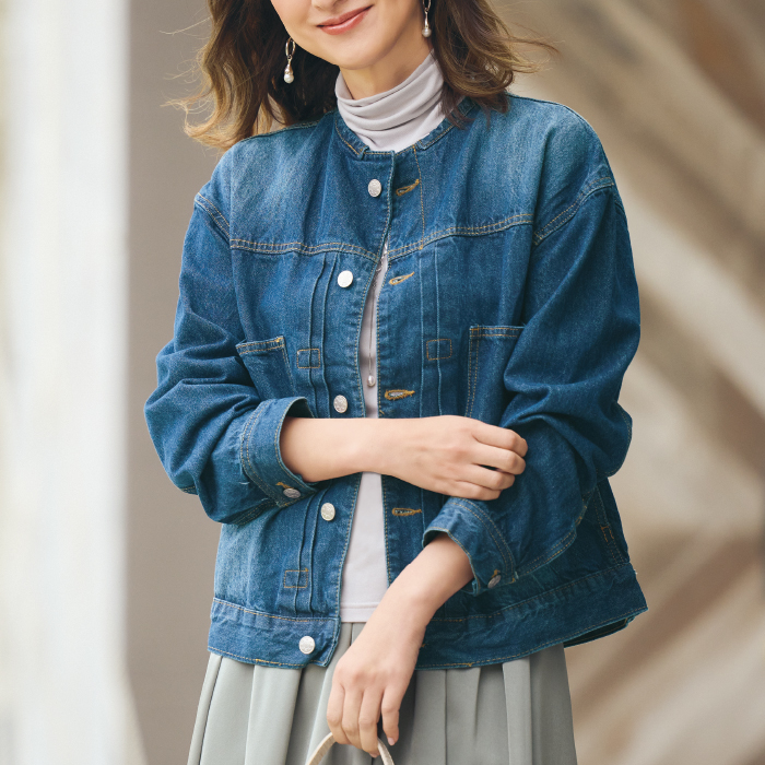 ラウンドカラーデニムジャケット | 999-308552 | 【公式】テレビ