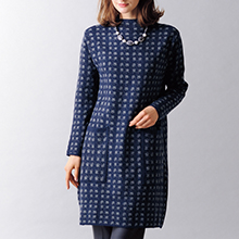 ジャカードニットワンピース