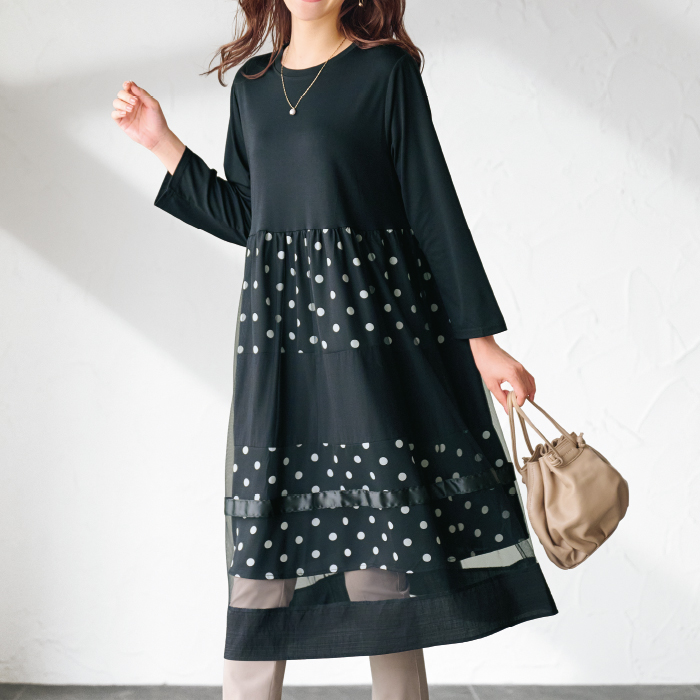 異素材重ねチュニックワンピース | 999-308632 | 【公式】テレビ