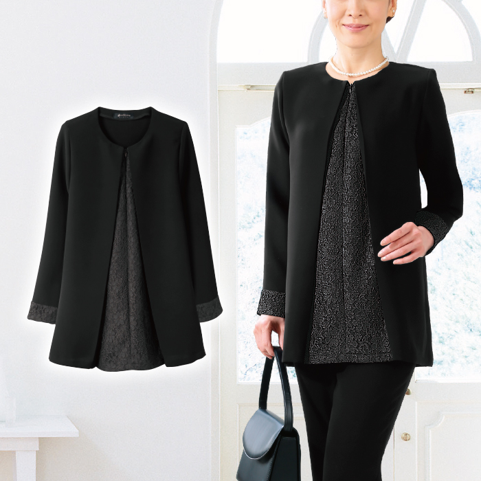 eclaT style(R)BLACK＞フォーマルチュニック長袖 | 999-308665