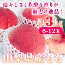 山梨県産もも約3kg(6-12玉) 山梨県産もも約3kg(6-12玉)