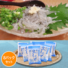 静岡県遠州灘産 冷凍生しらす 8パックセット(各100g) 静岡県遠州灘産 冷凍生しらす 8パックセット(各100g)