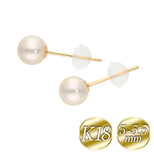 K18イエローゴールドあこや真珠5-5.5mmピアス K18イエローゴールドあこや真珠5-5.5mmピアス