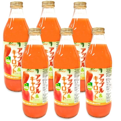 ギフト アオレン アップル＆キャロット 瓶 1000ml 1L 6本 1