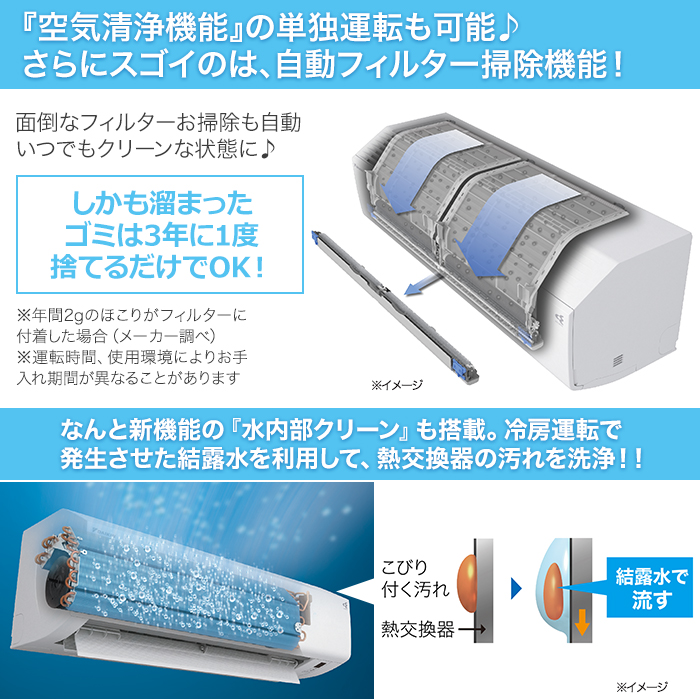 2022年型ダイキン高性能エアコン 6畳用(お掃除機能付)下取りあり