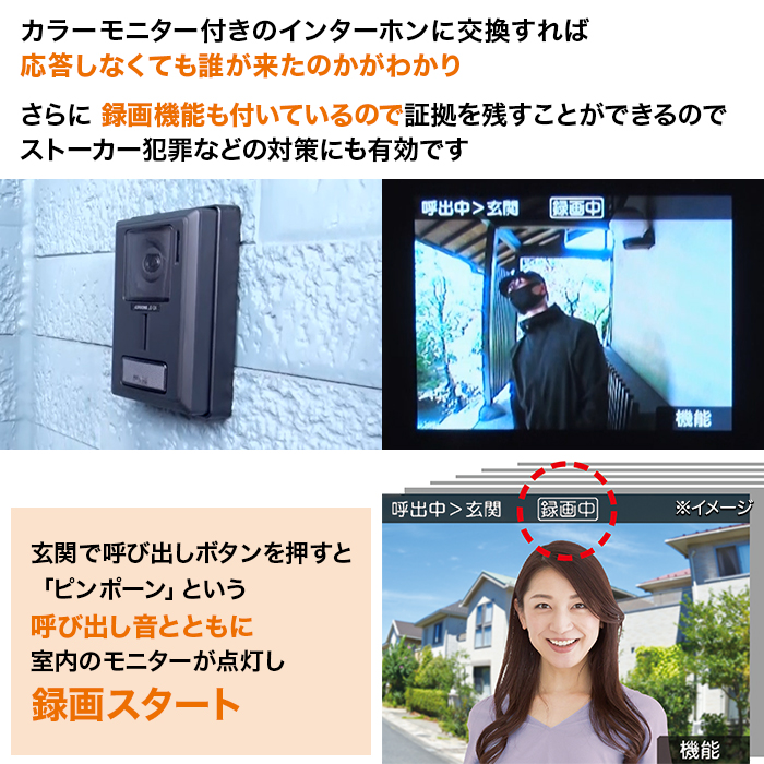 録画機能付テレビドアホン 『アイホン』子機付 特別セット(標準工事費 