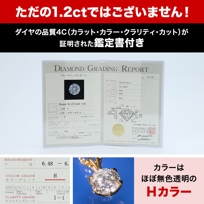 松屋銀座外商部 鑑定書付き純金1.2ctダイヤモンドペンダント | 999-111593 | 【