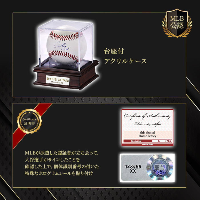 低価高品質大谷翔平 ゲームユーズドボール片入りフレーム MLB認定ホログラム付き 記念グッズ